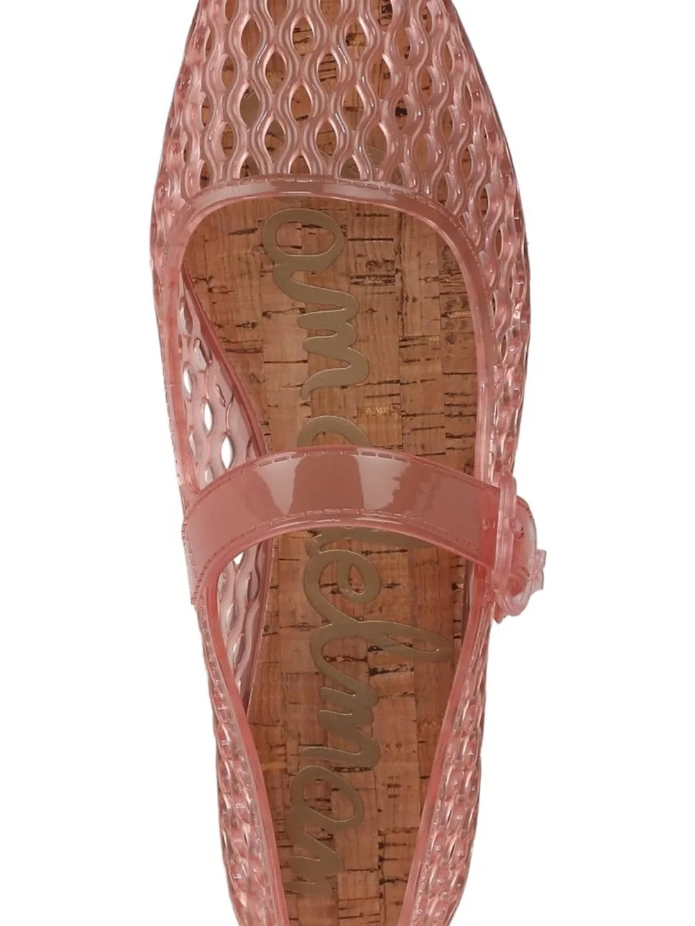 Sam Edelman Pink Jelly Mary Jane Flat with Lattice Cutouts